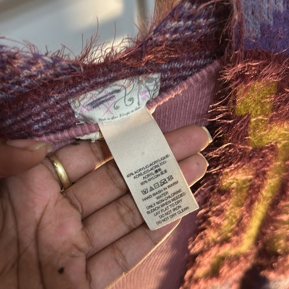 Free people Aztec Western print fringe shawl/cape - Picture 4 of 8